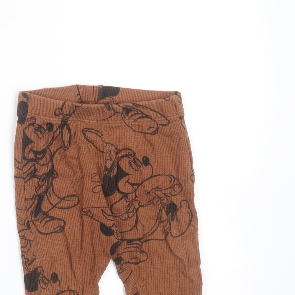 Zara Baby Brown  Cotton  Leggings Size 12-18 Months   - Mickey mouse