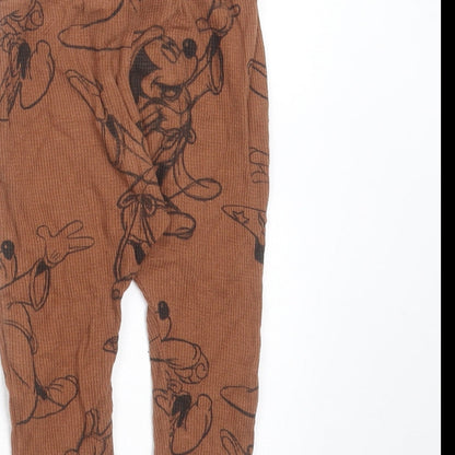Zara Baby Brown  Cotton  Leggings Size 12-18 Months   - Mickey mouse