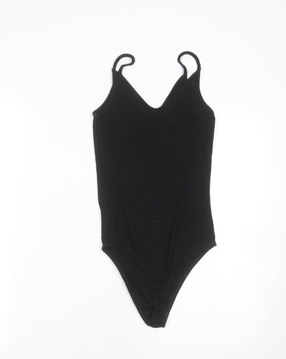 River Island Womens Black Striped Polyester Bodysuit One-Piece Size 6