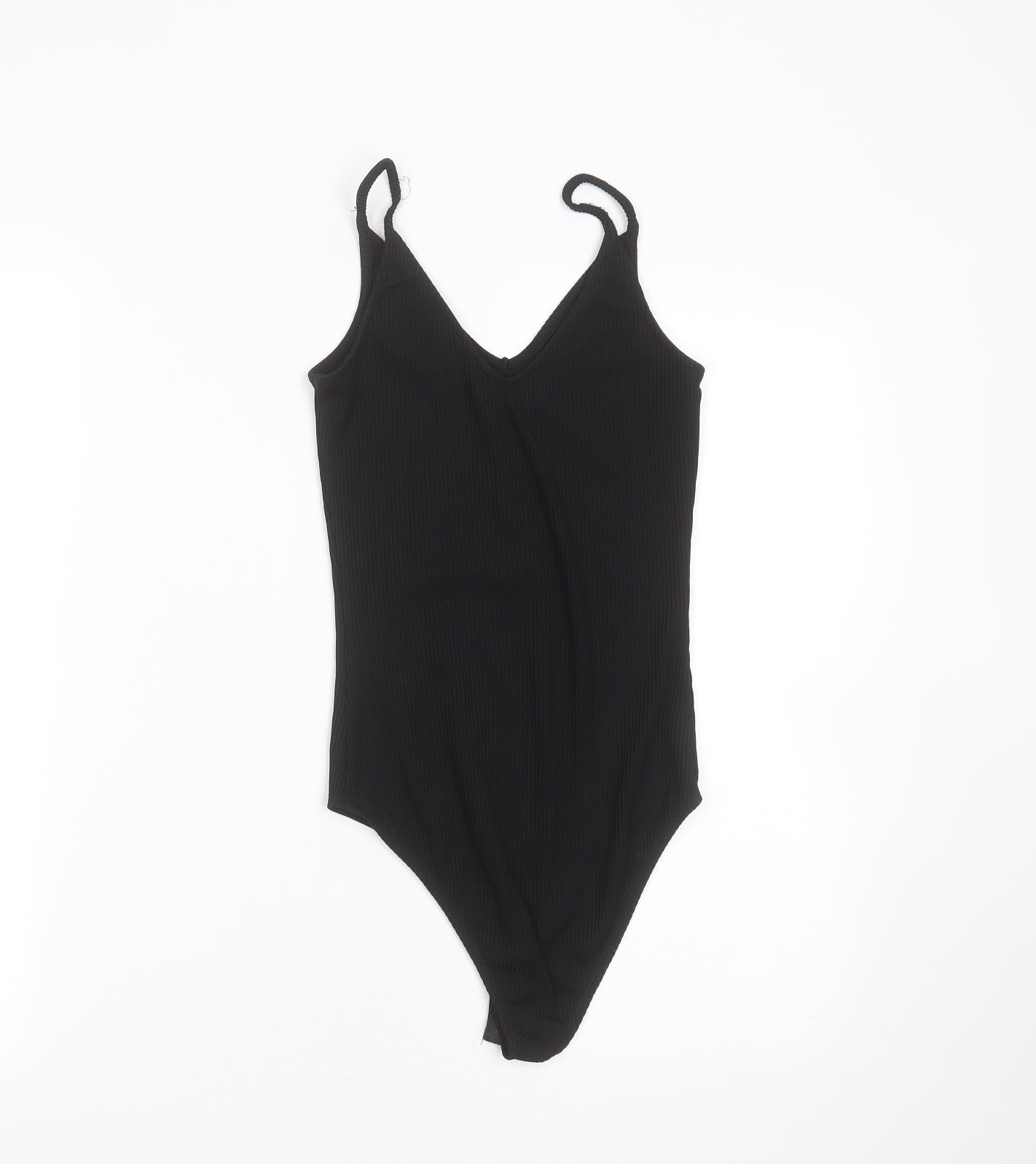 River Island Womens Black Striped Polyester Bodysuit One-Piece Size 6