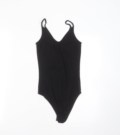 River Island Womens Black Striped Polyester Bodysuit One-Piece Size 6