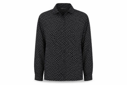 ASOS Womens Black Polka Dot Viscose Basic Button-Up Size M Collared