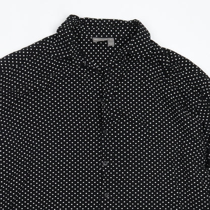 ASOS Womens Black Polka Dot Viscose Basic Button-Up Size M Collared