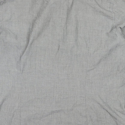 Mens UK Size L Easy Grey  Button-Up Long Sleeve Casual Shirt