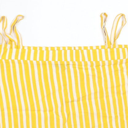 Primark Girls Yellow Striped Viscose Basic Blouse Size 14-15 Years Off the Shoulder
