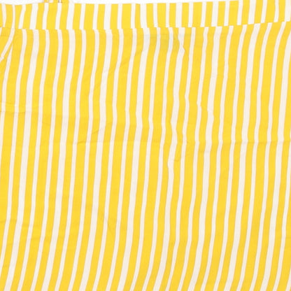 Primark Girls Yellow Striped Viscose Basic Blouse Size 14-15 Years Off the Shoulder