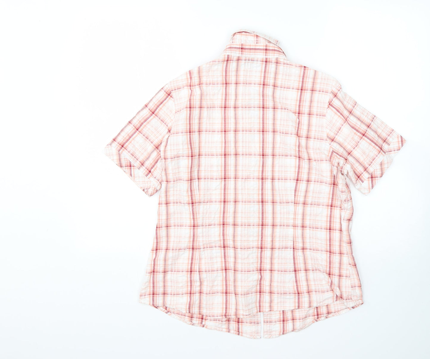 Damart Womens Multicoloured Plaid Cotton Basic Button-Up Size 14 Collared