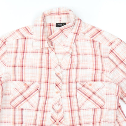 Damart Womens Multicoloured Plaid Cotton Basic Button-Up Size 14 Collared