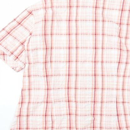 Damart Womens Multicoloured Plaid Cotton Basic Button-Up Size 14 Collared