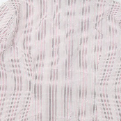 George Womens Pink Striped Polyester Basic Button-Up Size 14 Collared