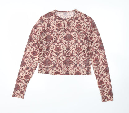 Primark Womens Multicoloured Paisley Polyester Basic Blouse Size S Round Neck