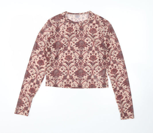 Primark Womens Multicoloured Paisley Polyester Basic Blouse Size S Round Neck