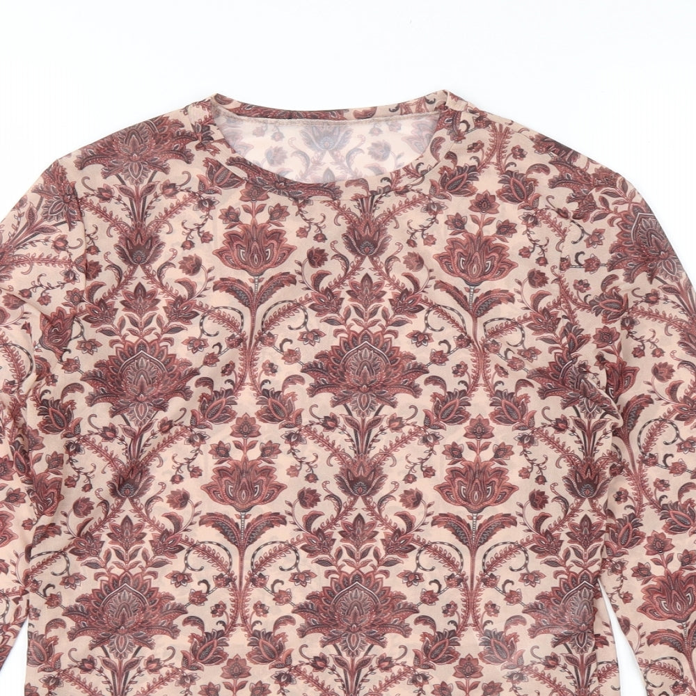 Primark Womens Multicoloured Paisley Polyester Basic Blouse Size S Round Neck