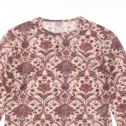 Primark Womens Multicoloured Paisley Polyester Basic Blouse Size S Round Neck