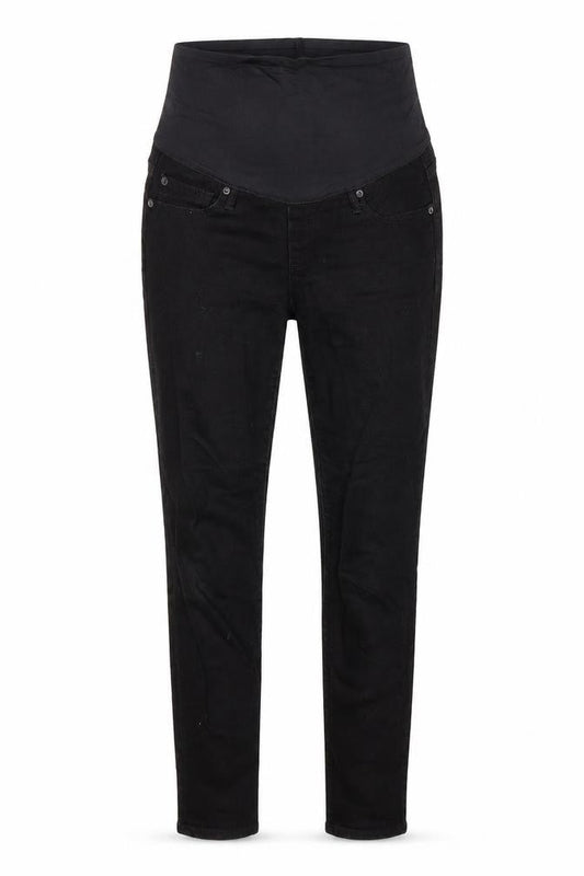 Front view of Gap women’s black skinny jeans, size UK 31, 28-inch leg regular