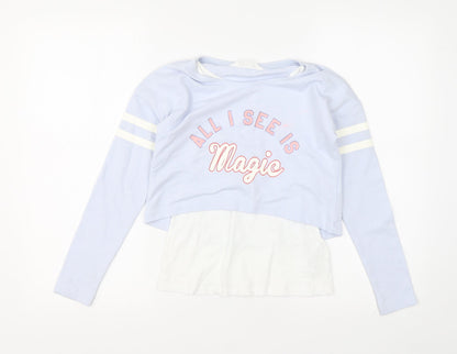 H&M Girls Multicoloured  Cotton Pullover Sweatshirt Size 9-10 Years   - Sweatshirt with T shirt