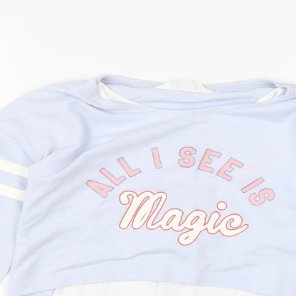 H&M Girls Multicoloured  Cotton Pullover Sweatshirt Size 9-10 Years   - Sweatshirt with T shirt