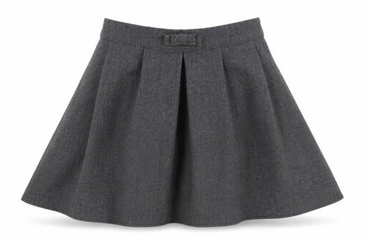 Front view of Nutmeg girls’ grey polyester a-line skirt, size 5-6, years regular - school wear