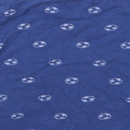 M&Co Boys Blue Spotted Cotton Basic T-Shirt Size 3-4 Years Round Neck  - Football