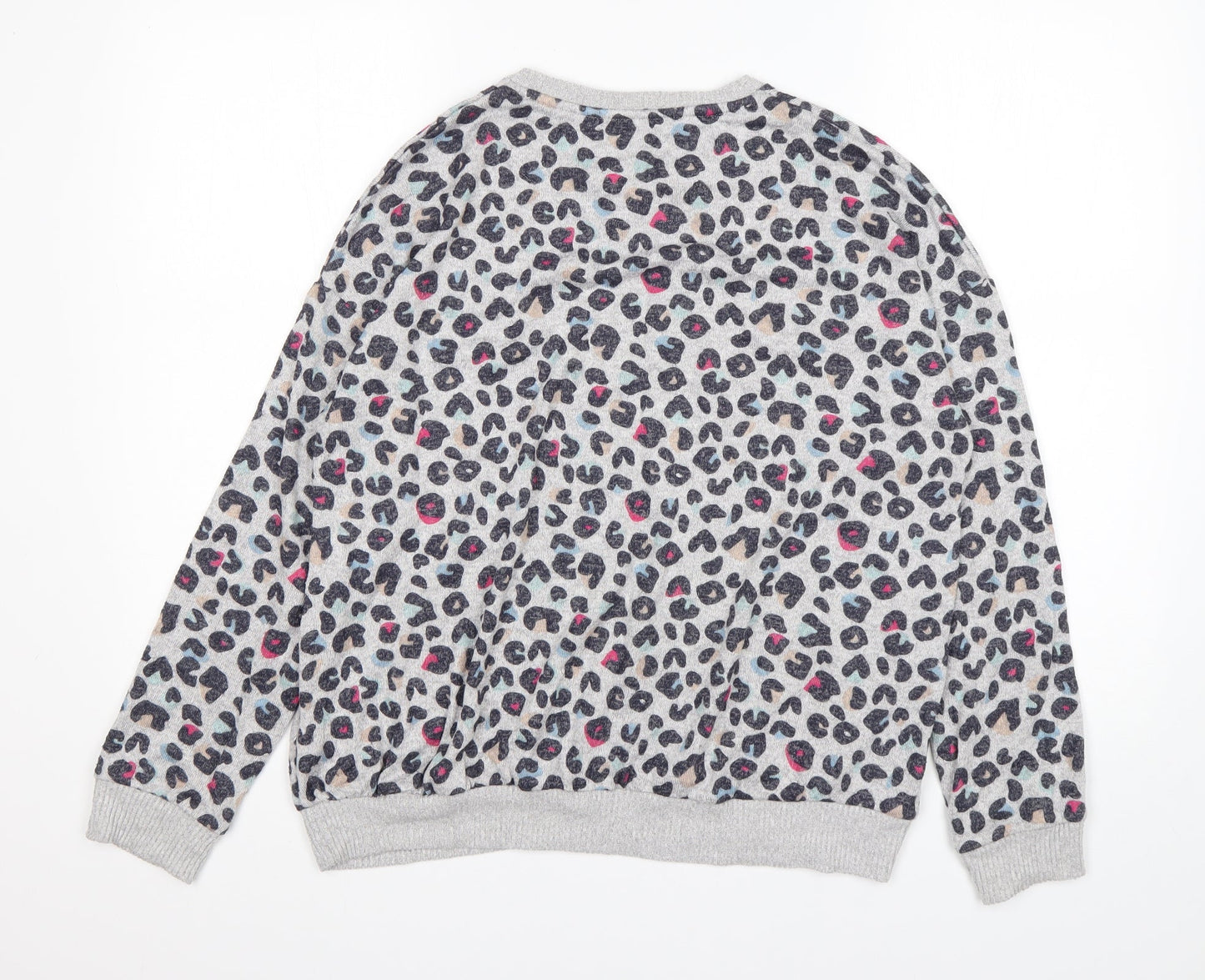 M&S Girls Multicoloured Round Neck Animal Print Viscose Pullover Jumper Size 14-15 Years