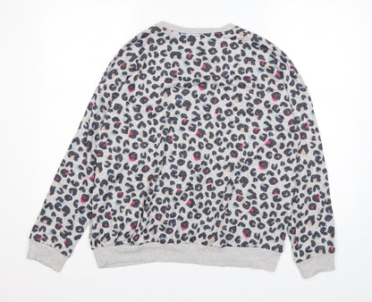 M&S Girls Multicoloured Round Neck Animal Print Viscose Pullover Jumper Size 14-15 Years