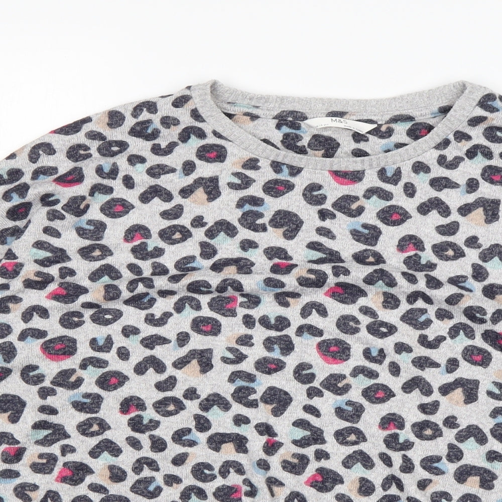 M&S Girls Multicoloured Round Neck Animal Print Viscose Pullover Jumper Size 14-15 Years