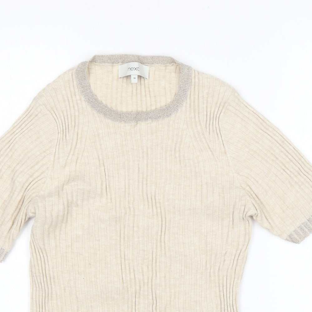 Womens UK Size 16 NEXT Beige Pullover Jumper