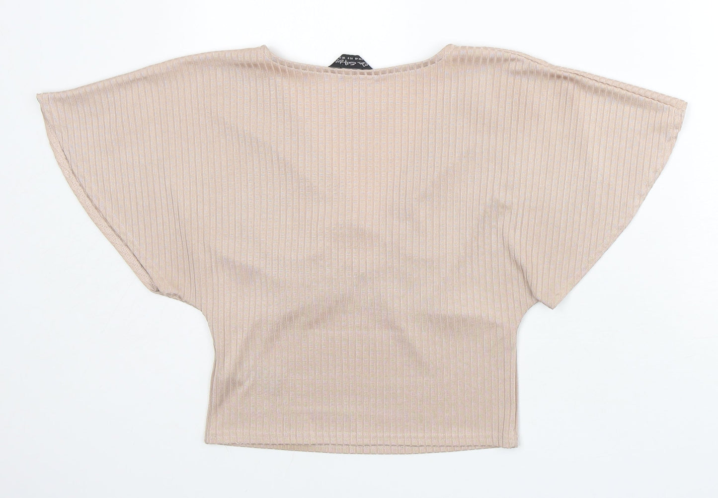 Womens UK Size 12 Miss Selfridge Pink Cropped T-Shirt