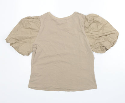 Womens UK Size M H&M Brown Basic T-Shirt