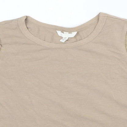 Womens UK Size M H&M Brown Basic T-Shirt