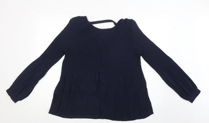 Womens UK Size M ICHI Blue Basic Blouse