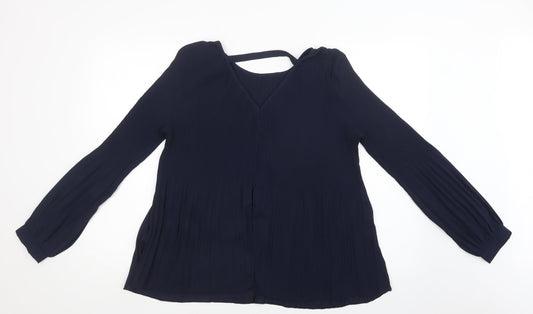Womens UK Size M ICHI Blue Basic Blouse