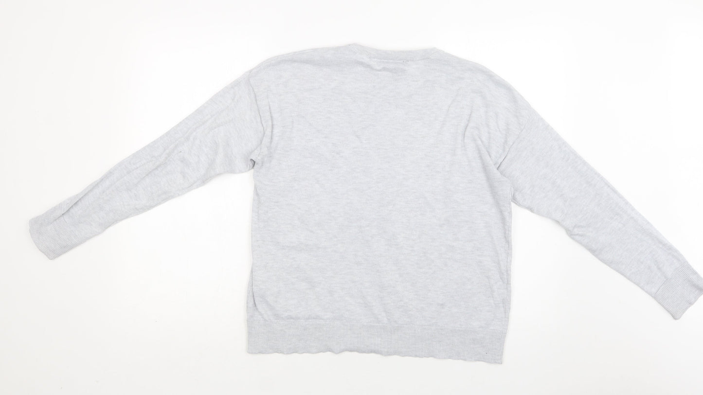 Womens UK Size M New Look Grey Pullover Jumper