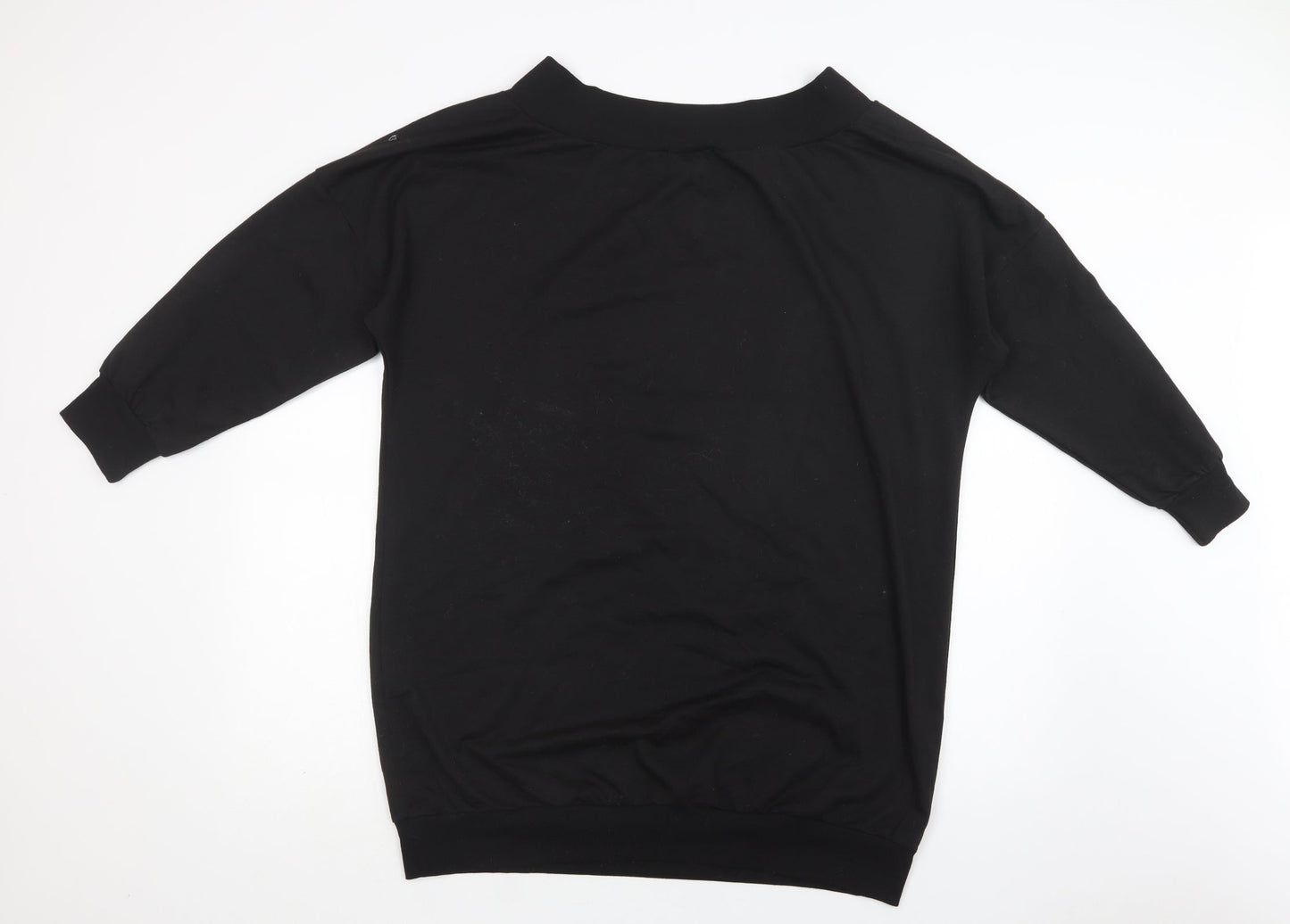 SheIn Womens Black  Polyester Tunic Blouse Size L Round Neck