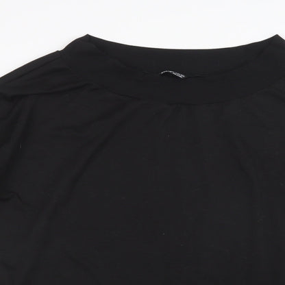 SheIn Womens Black  Polyester Tunic Blouse Size L Round Neck