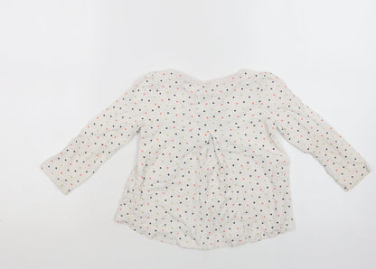 TU Baby White Polka Dot Cotton Basic Blouse Size 18-24 Months Crew Neck  - So Cute