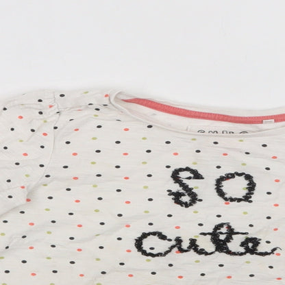 TU Baby White Polka Dot Cotton Basic Blouse Size 18-24 Months Crew Neck  - So Cute