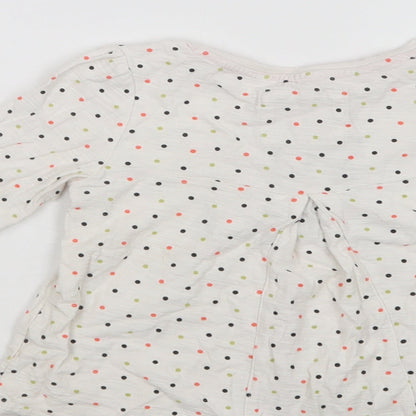 TU Baby White Polka Dot Cotton Basic Blouse Size 18-24 Months Crew Neck  - So Cute