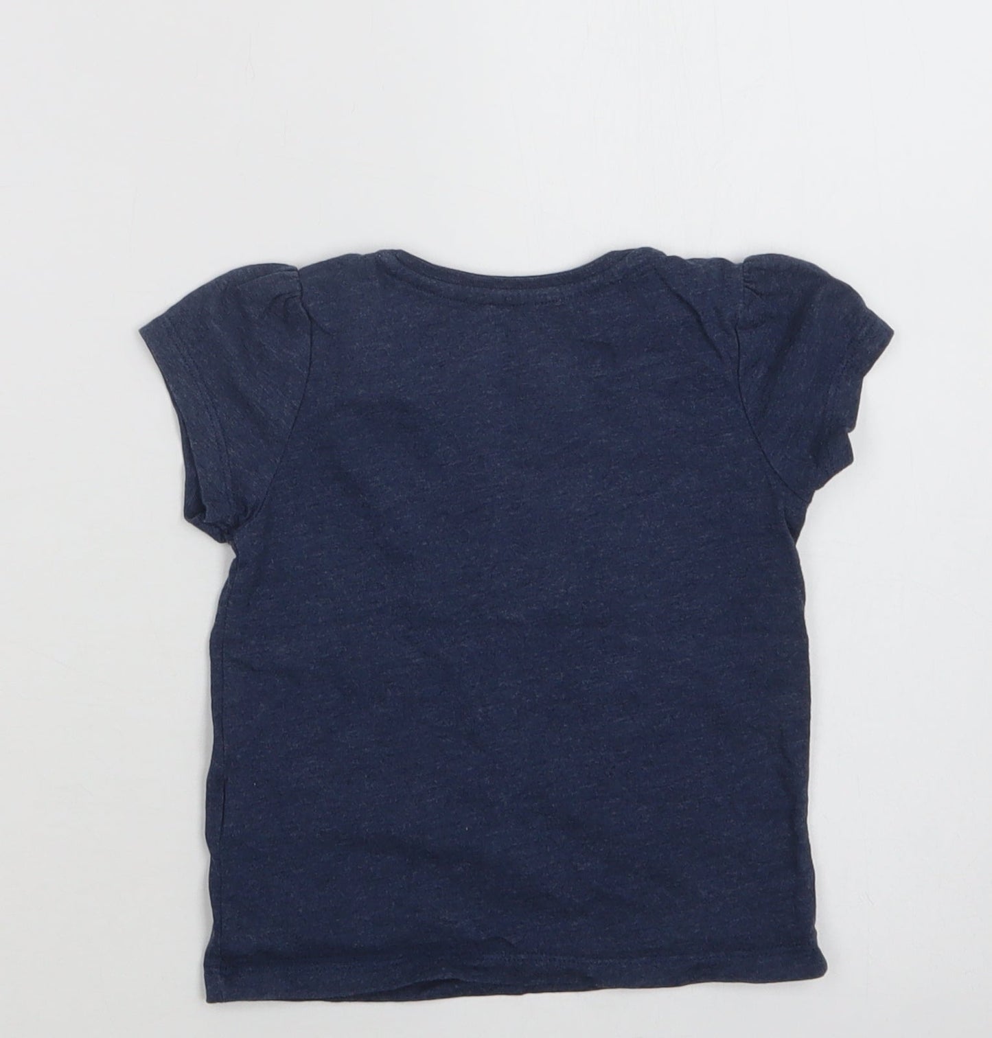 Primark Baby Blue  Cotton Basic T-Shirt Size 18-24 Months Crew Neck  - Hello Cutie