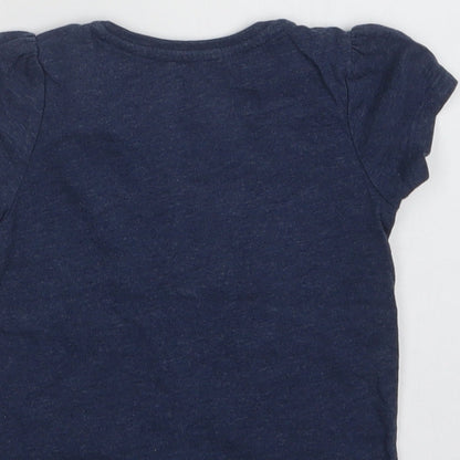 Primark Baby Blue  Cotton Basic T-Shirt Size 18-24 Months Crew Neck  - Hello Cutie