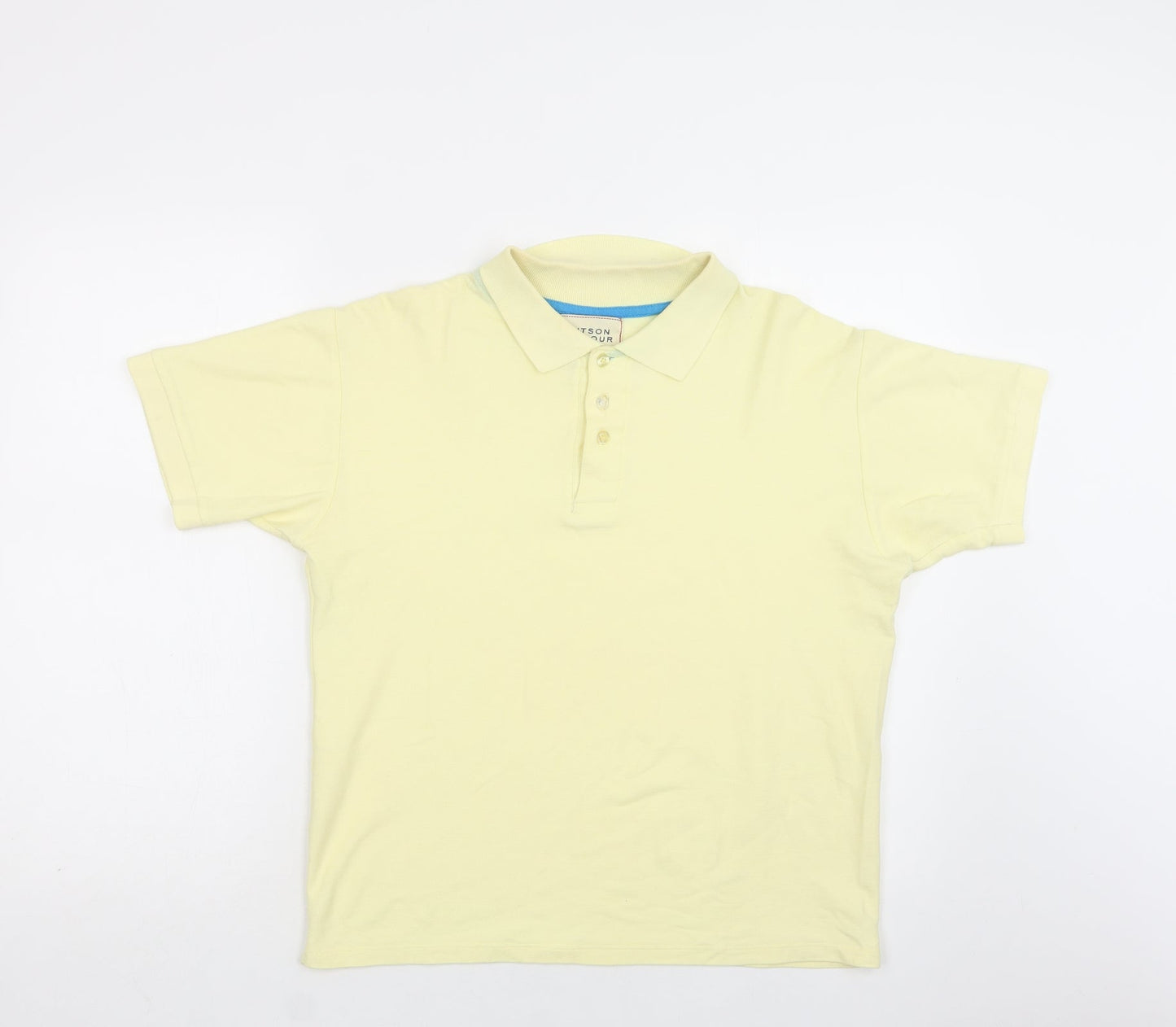 Hutson Harbour Mens Yellow    Polo Size S Collared Button