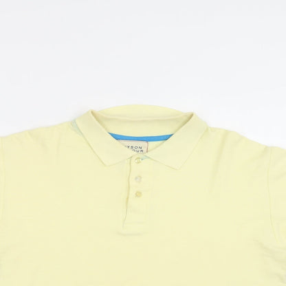 Hutson Harbour Mens Yellow    Polo Size S Collared Button