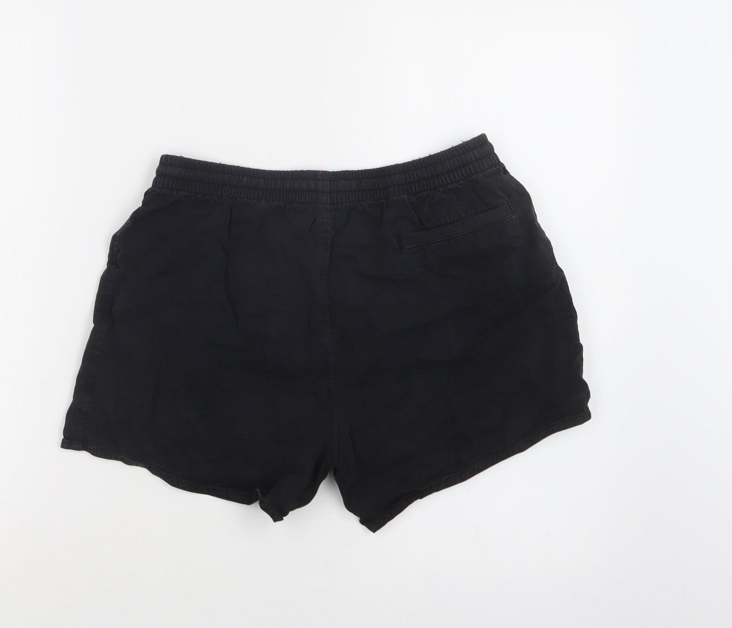 Hammer Womens Black  Cotton Sweat Shorts Size S L4 in Regular Drawstring