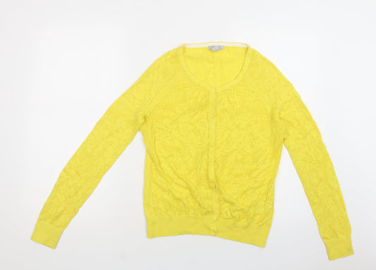 Womens UK Size XS H&M Yellow Cardigan Jumper
