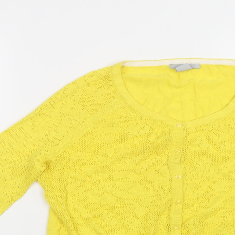 Womens UK Size XS H&M Yellow Cardigan Jumper