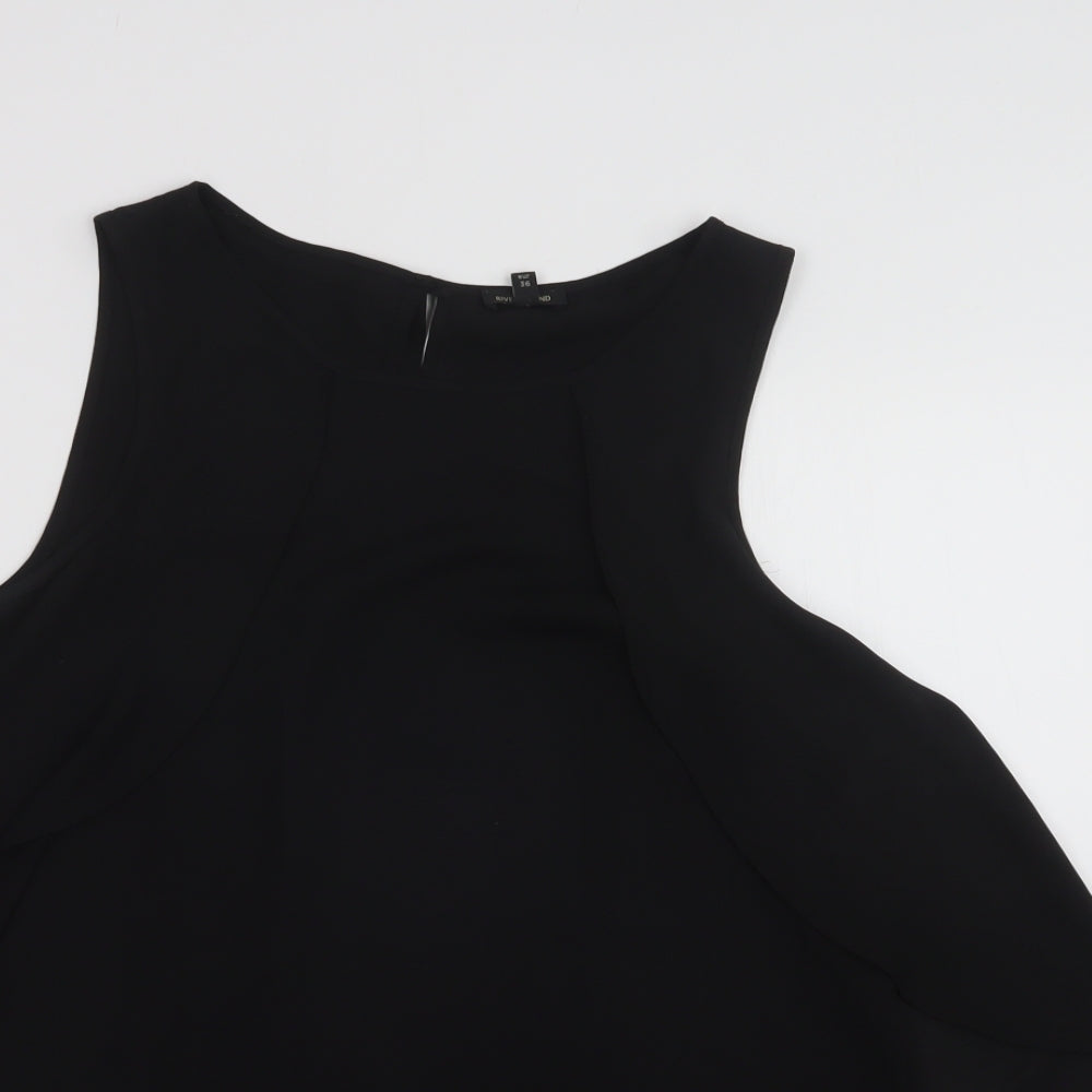 Womens UK Size 10 River Island Black Basic Blouse