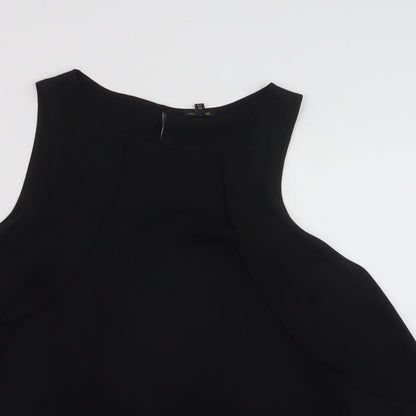 Womens UK Size 10 River Island Black Basic Blouse