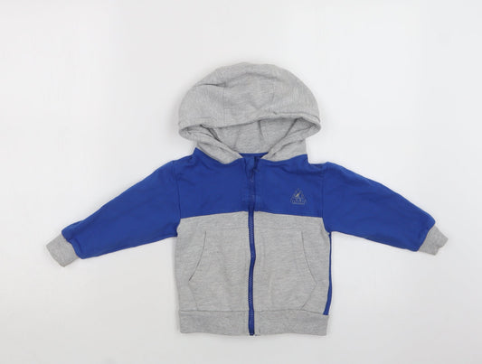 Studio Baby Grey Colourblock Cotton Full Zip Jumper Size 12-18 Months  Zip