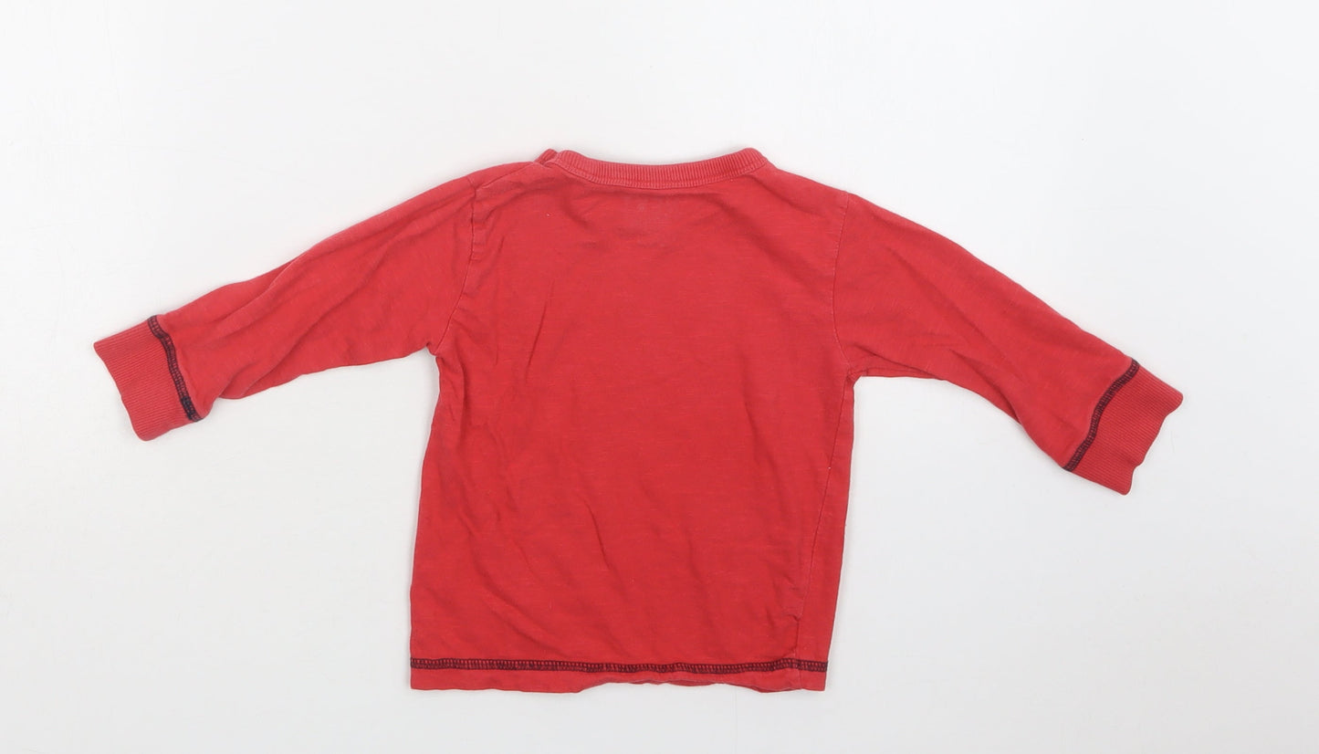 NEXT Baby Red  Cotton Basic T-Shirt Size 12-18 Months Crew Neck