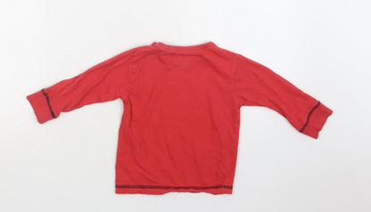 NEXT Baby Red  Cotton Basic T-Shirt Size 12-18 Months Crew Neck